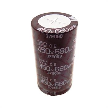 خازن الکترولیت 680 میکرو فاراد 450 ولت سایز 57*30 پایه میخی °105 نیپون