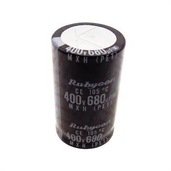 خازن الکترولیت 680 میکرو فاراد 400 ولت سایز 51*30 پایه میخی °105 روبیکون