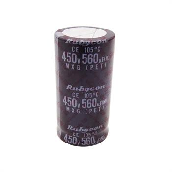 خازن الکترولیت 560 میکرو فاراد 450 ولت سایز 59*30 پایه میخی °105 روبیکون