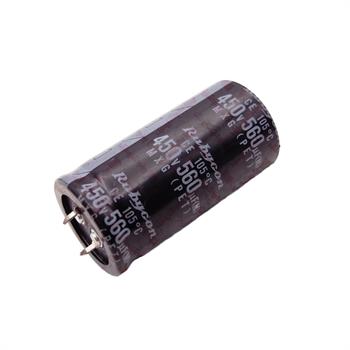 خازن الکترولیت 560 میکرو فاراد 450 ولت سایز 59*30 پایه میخی °105 روبیکون