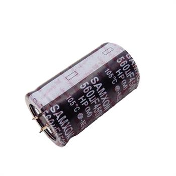 خازن الکترولیت 560 میکرو فاراد 450 ولت سایز 51*30 پایه میخی °105 SAMXON