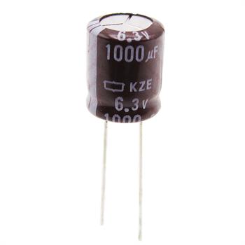 خازن الکترولیت 1000 میکرو فاراد 6.3 ولت سایز 12.5*10 پایه سیمی °105 نیپون