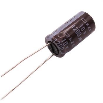خازن الکترولیت 1200 میکرو فاراد 10 ولت سایز 20*10 پایه سیمی °105 نیپون